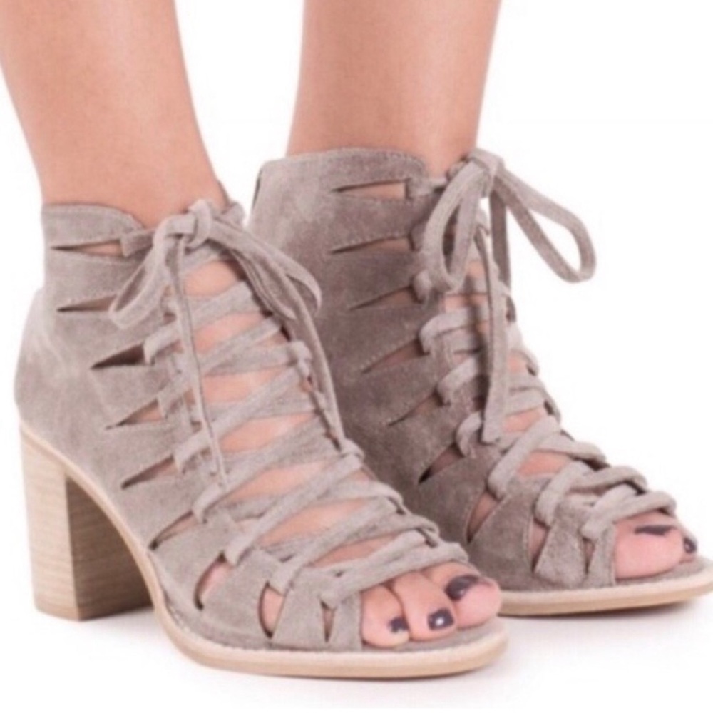 Jeffrey Campbell Corwin Suede Lace Up Sandals - Picture 1 of 10
